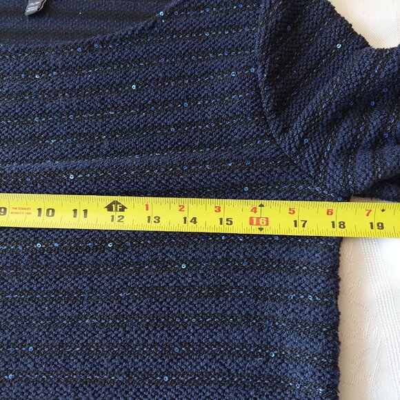Banana Republic Sweater Women's XS Blue Shimmer Sparkle Pullover Tight Knit - Picture 6 of 6